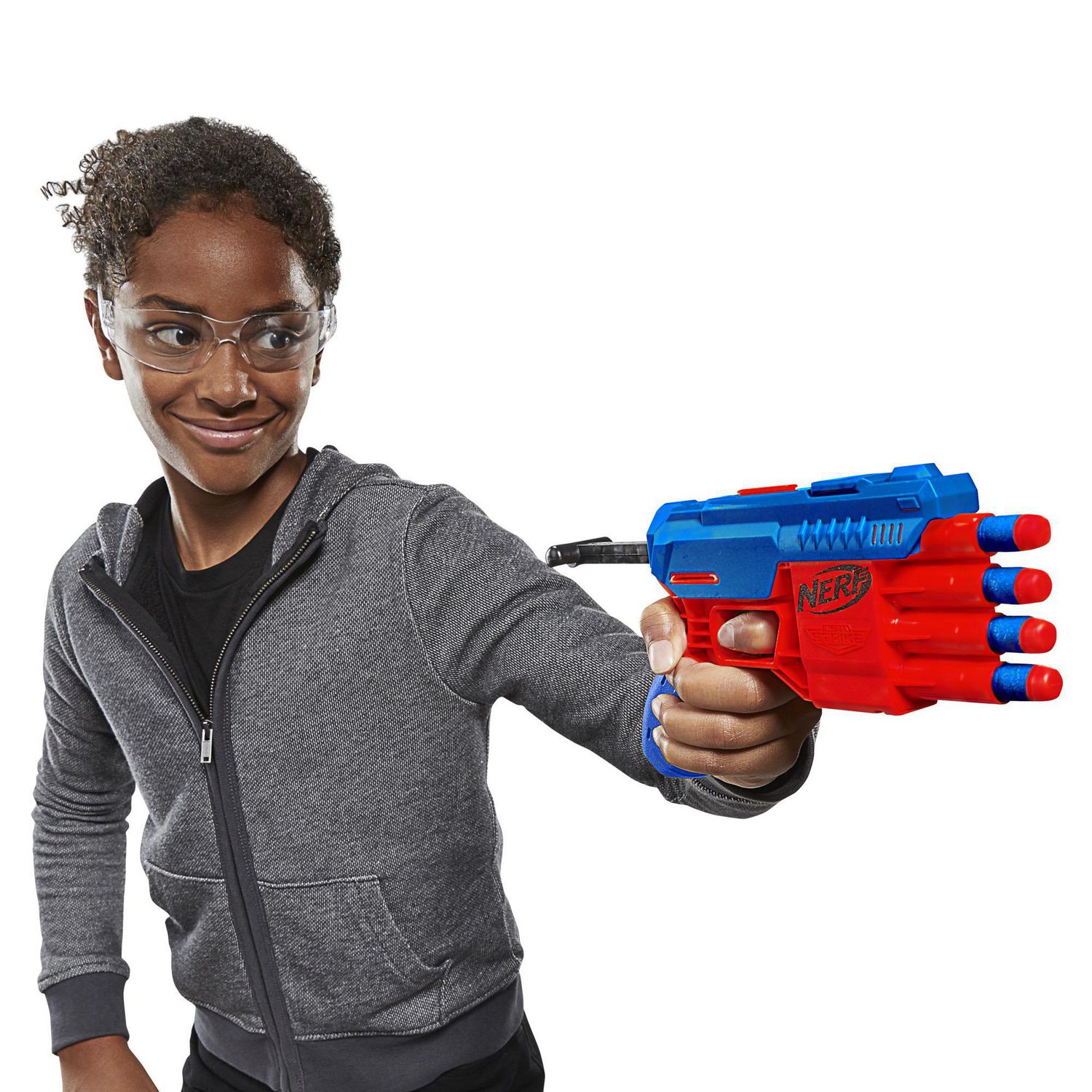 Nerf Alpha Strike Claw QS-4 Blaster and 4 Official Nerf Elite Foam