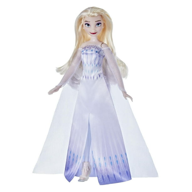 Disney La Reine des neiges 2, poupée mannequin la reine des neiges Elsa,  robe, chaussures et longs cheveux blonds, pour enfants, dès 3 ans 