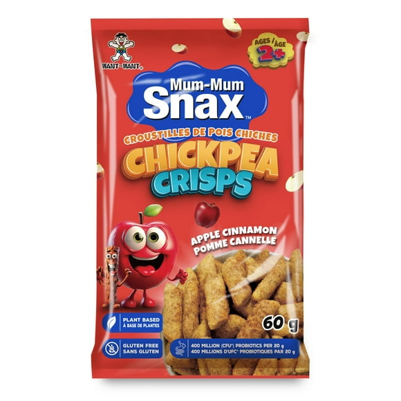 Mum-Mum Snax Croustilles de pois chiches Pomme Cannelle MM Snax Croustilles de pois chiches Pomme