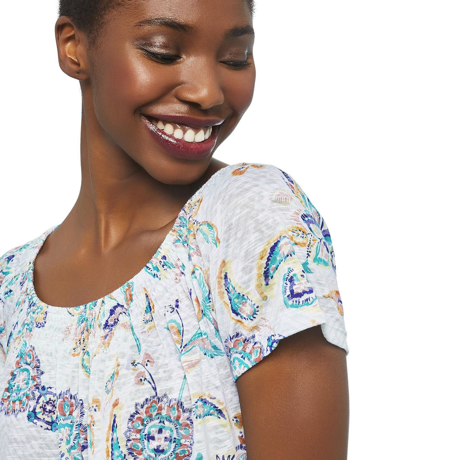 Haut en tricot imprimé avec bordure George pour femmes