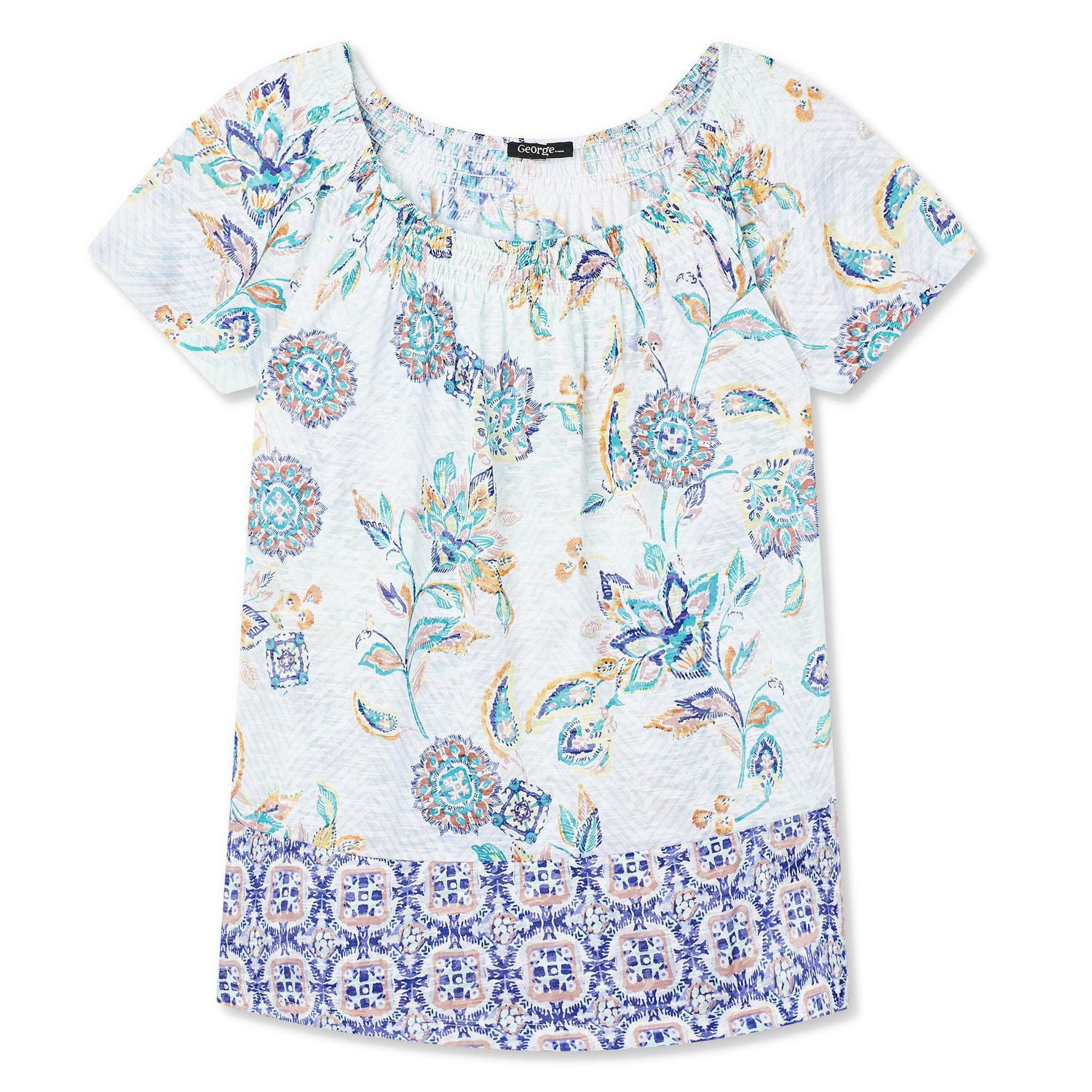 Haut en tricot imprimé avec bordure George pour femmes