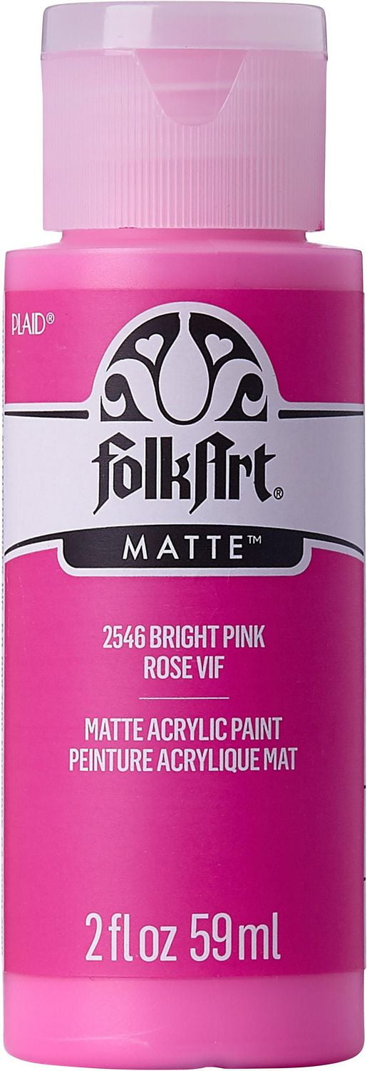 pot de peinture rose vif