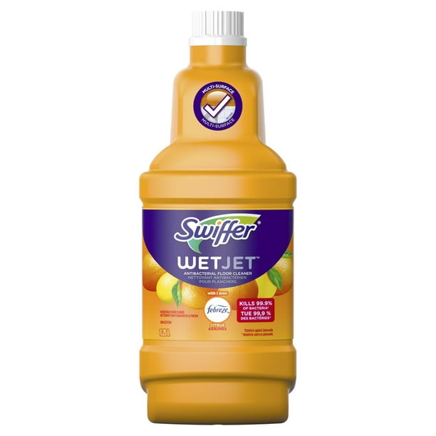 Swiffer WetJet Multi-Purpose Floor and Hardwood Liquid Cleaner Solution Refill, with Febreze Sweet Citrus & Zest, 1.25 L