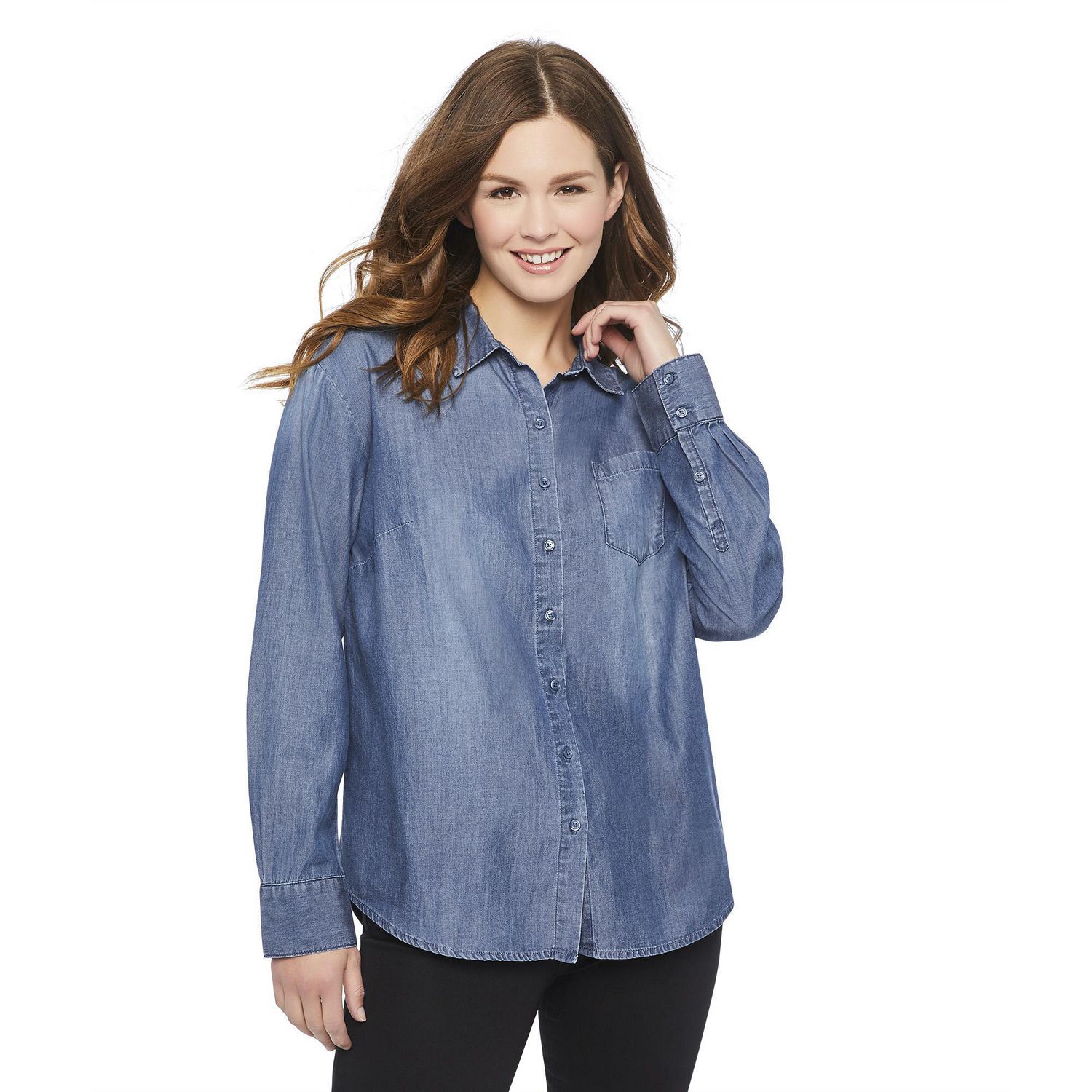 George Women's Chambray Button-Up Shirt | Walmart Canada