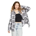 thumbnail image 1 of No Boundaries Women's Oversized Flannel Shirt, 1 of 1