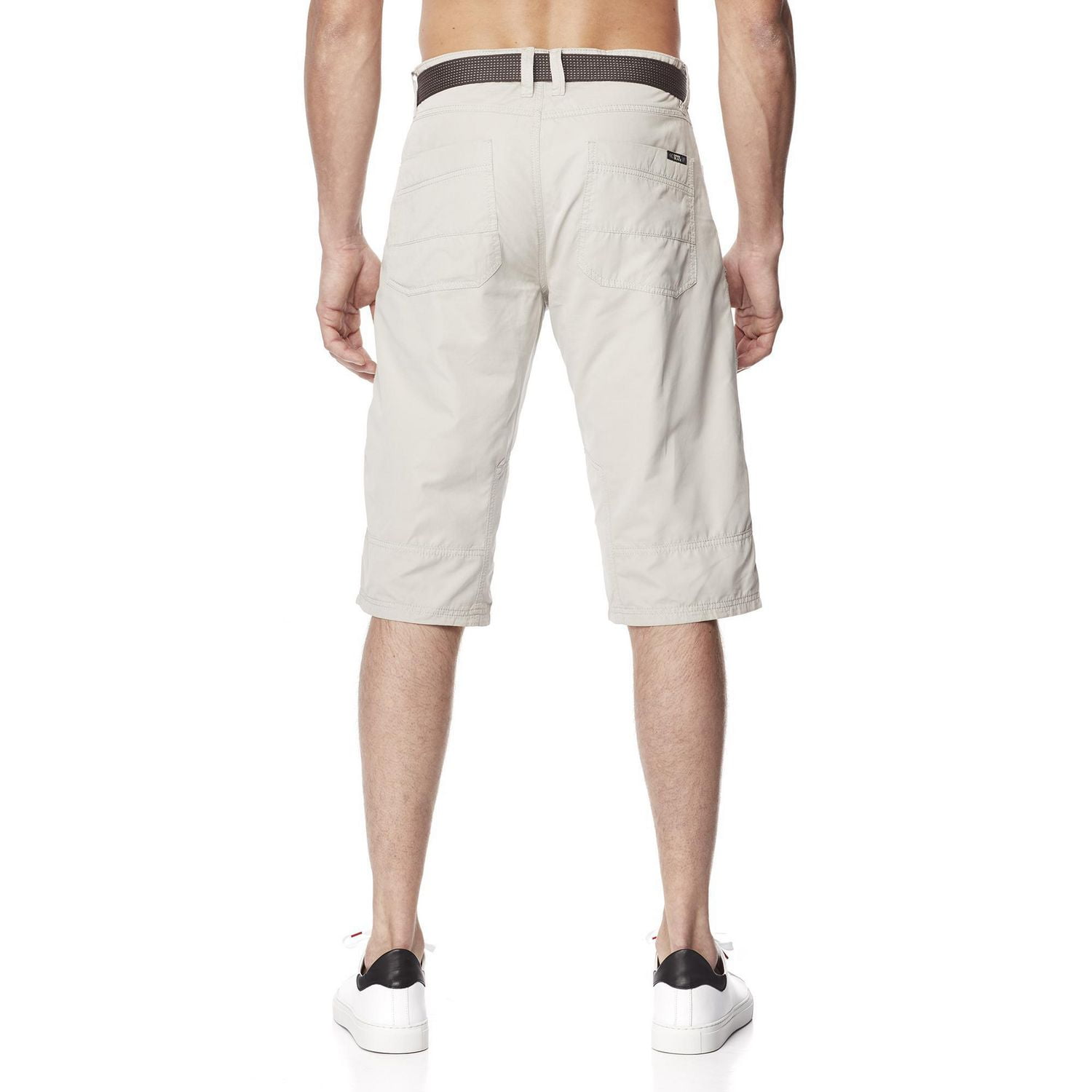 Dark Black Shorts cargo ceinturé pour hommes