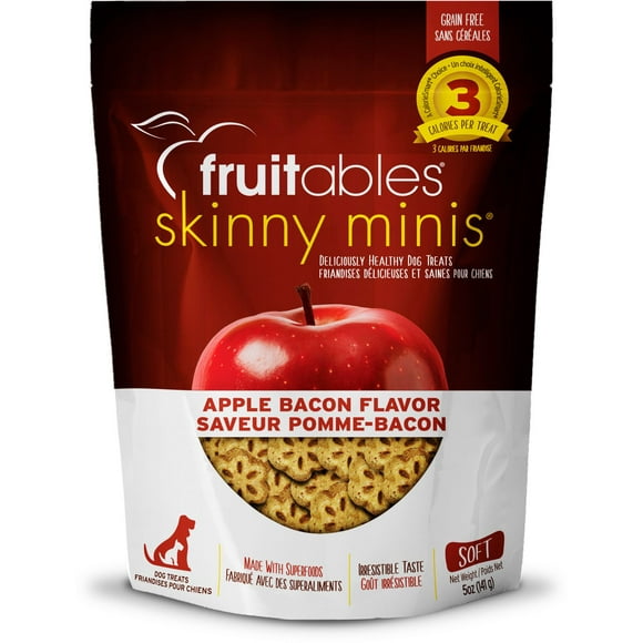 Fruitables Skinny Minis Apple Bacon Soft Dog Treats, 142 g