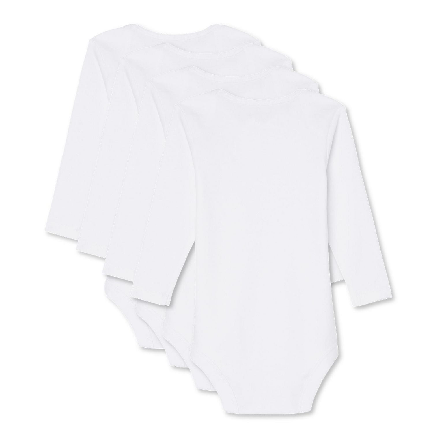 George Infants' Unisex Long Sleeve Bodysuits 4-Pack, Sizes 0-24 months 