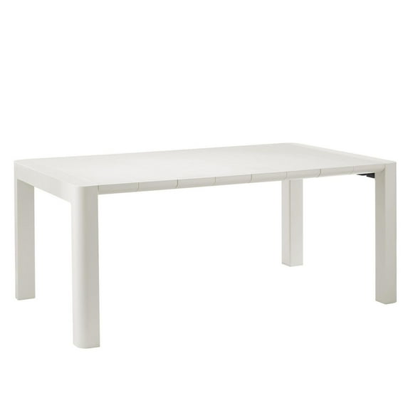 Plus Collection Recycled Plastic 70IN Rectangular Patio Table, Cream