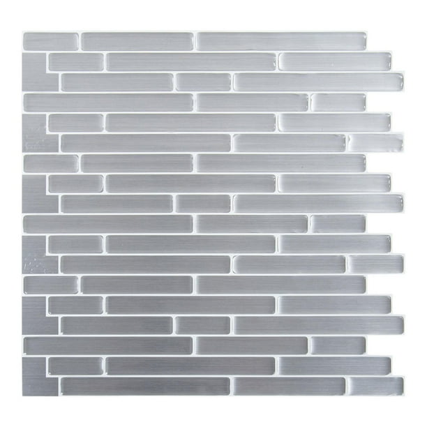Truu Design Self-Adhesive Peel and Stick Accent Wall Tiles, 10 x 10 ...
