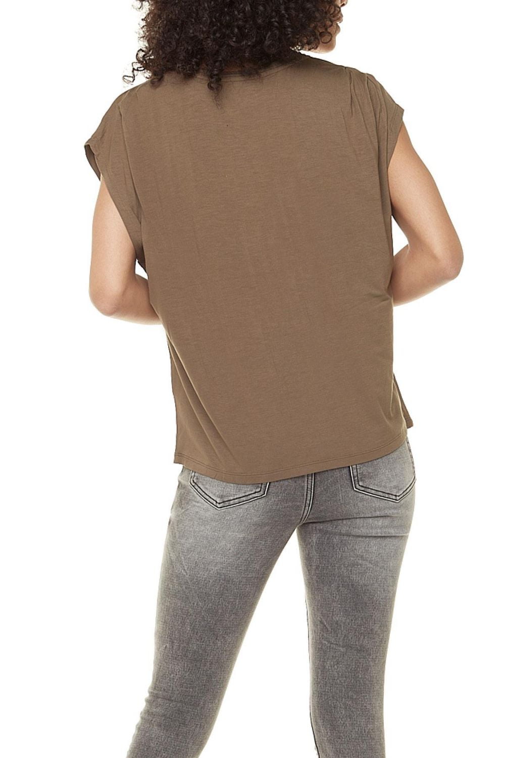 Jeaniologie ™ Ladies Short Sleev Crew Neck Top Green