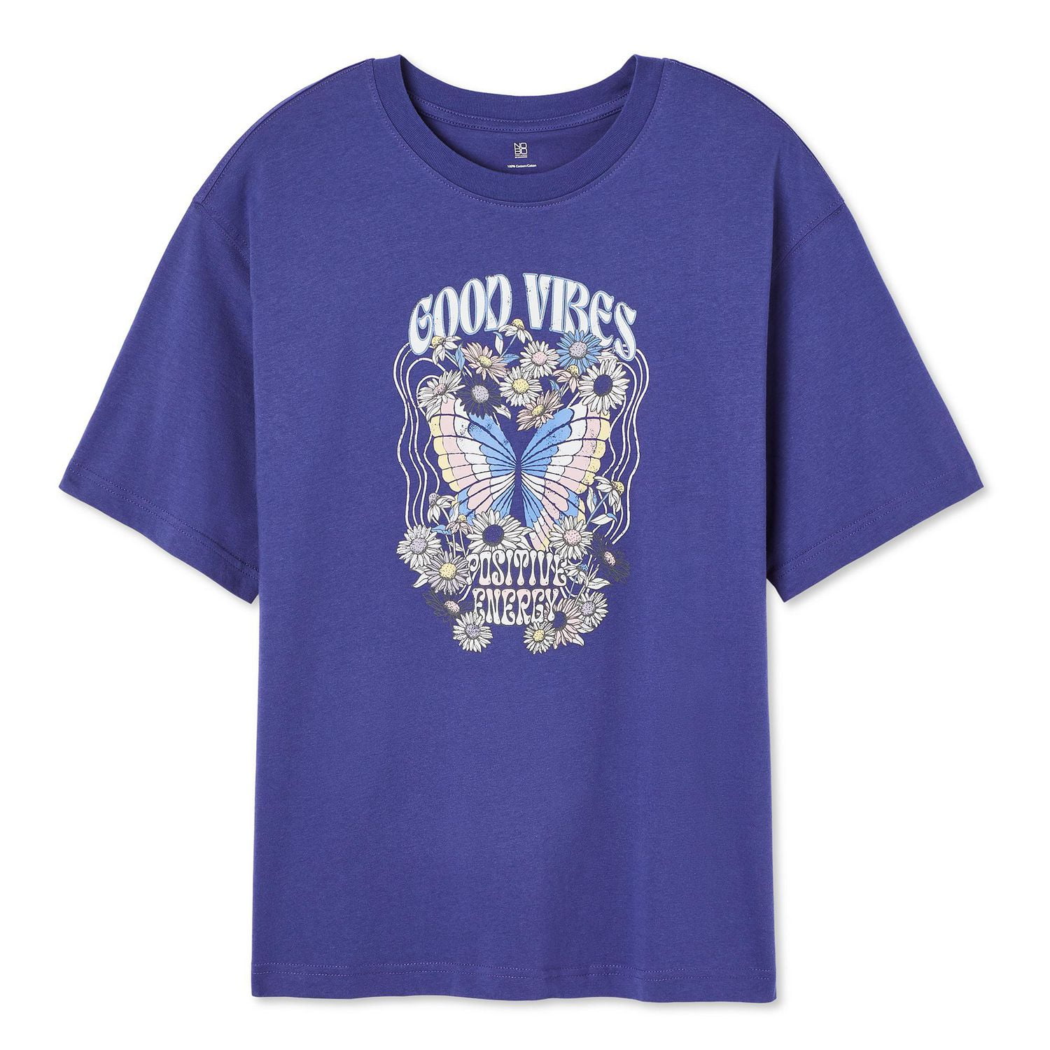 T-shirt surdimensionné No Boundaries pour femmes Tailles TP–TTG