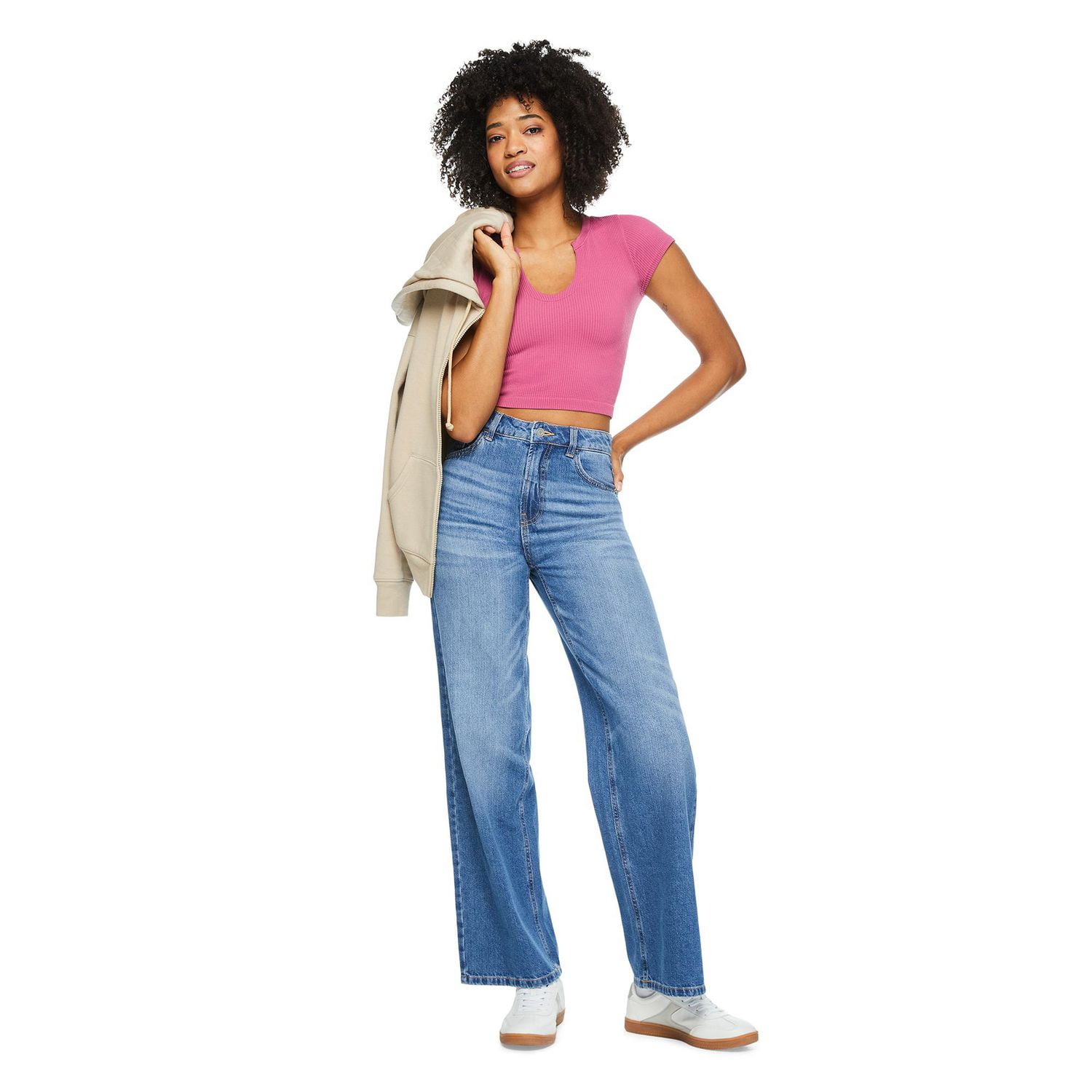 Jean à jambe large No Boundaries pour femmes Tailles 1-15