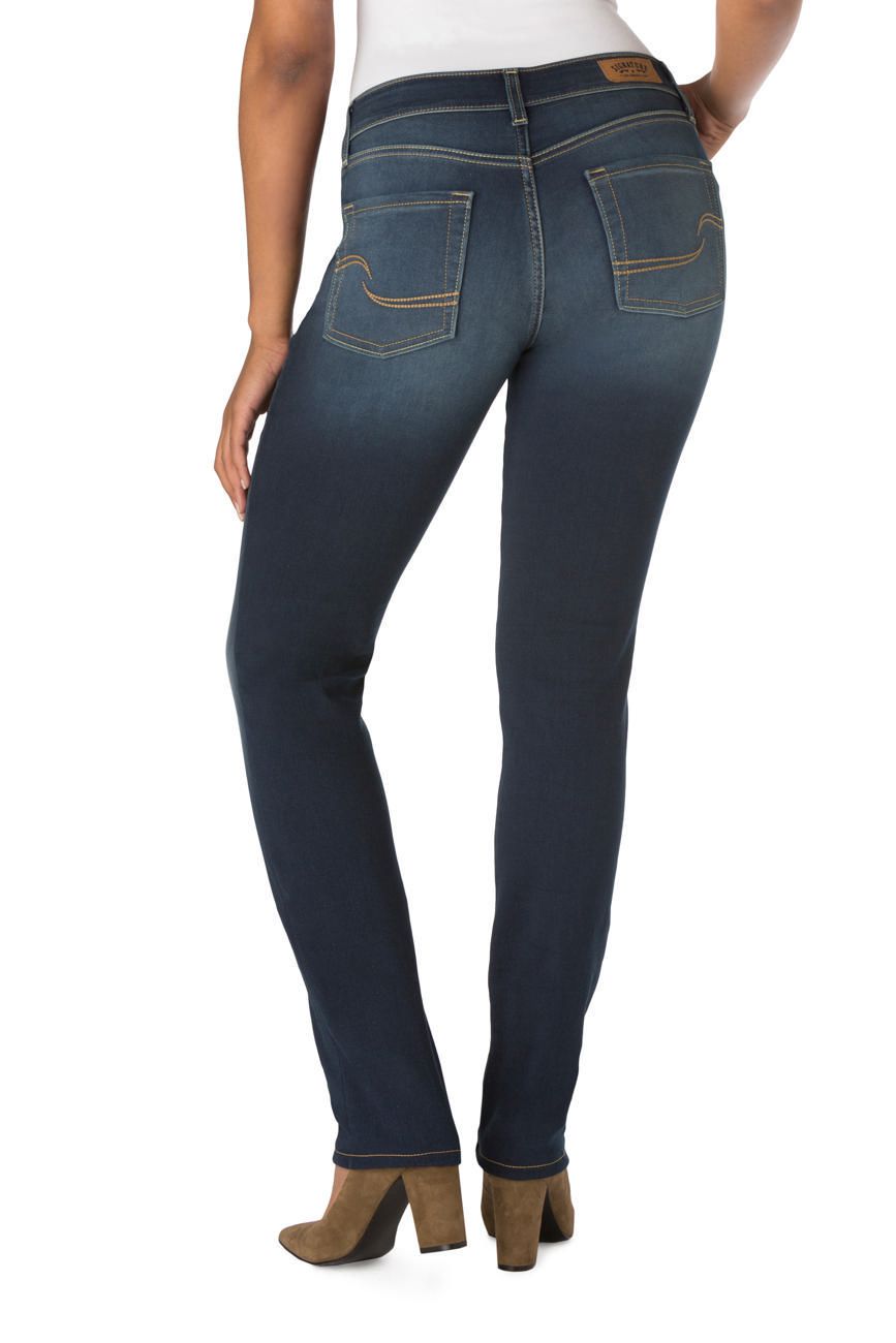 MAWCLOS Ladies Fake Jeans Skinny Faux Denim Pant High Waist Plus