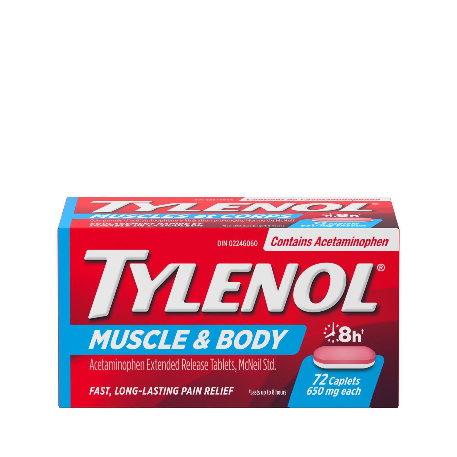 Tylenol Douleurs musculaires et courbatures, 72 caplets