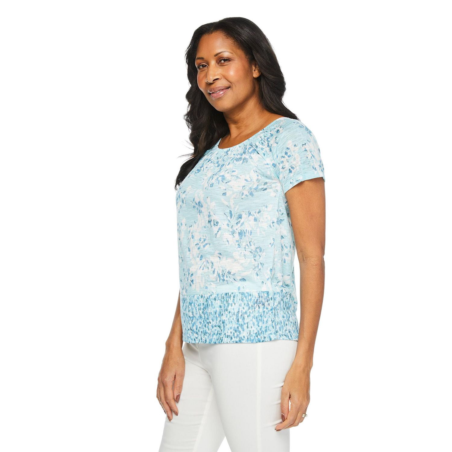 Iyla Women's Burnout Peasant Top