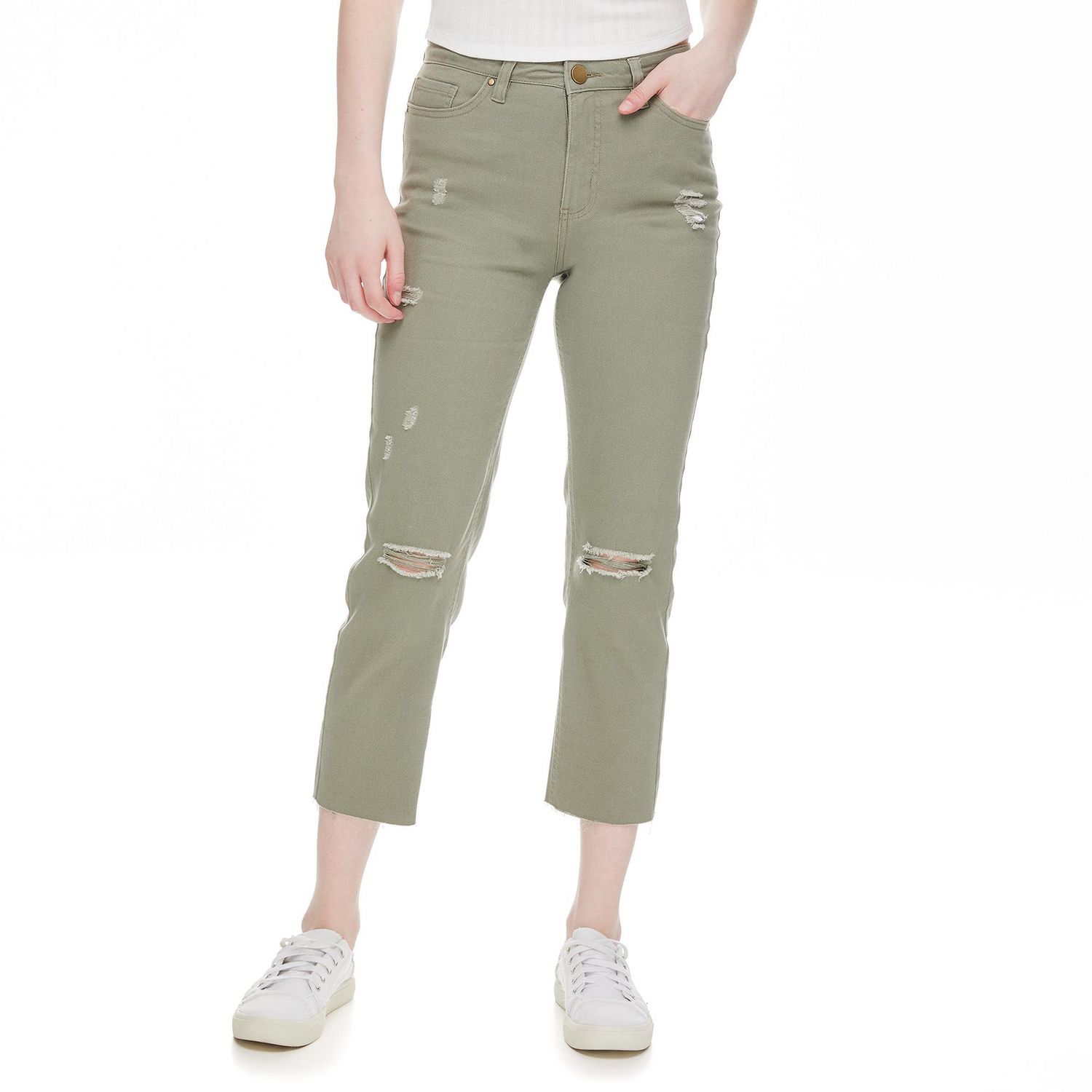 No Boundaries Women's Slim Crop Straight Pant