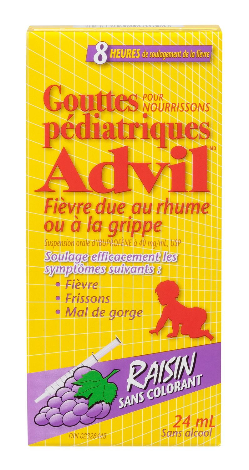 Advil Pediatric Drops Fever from Colds Or Flu Dyefree Grape 24mL