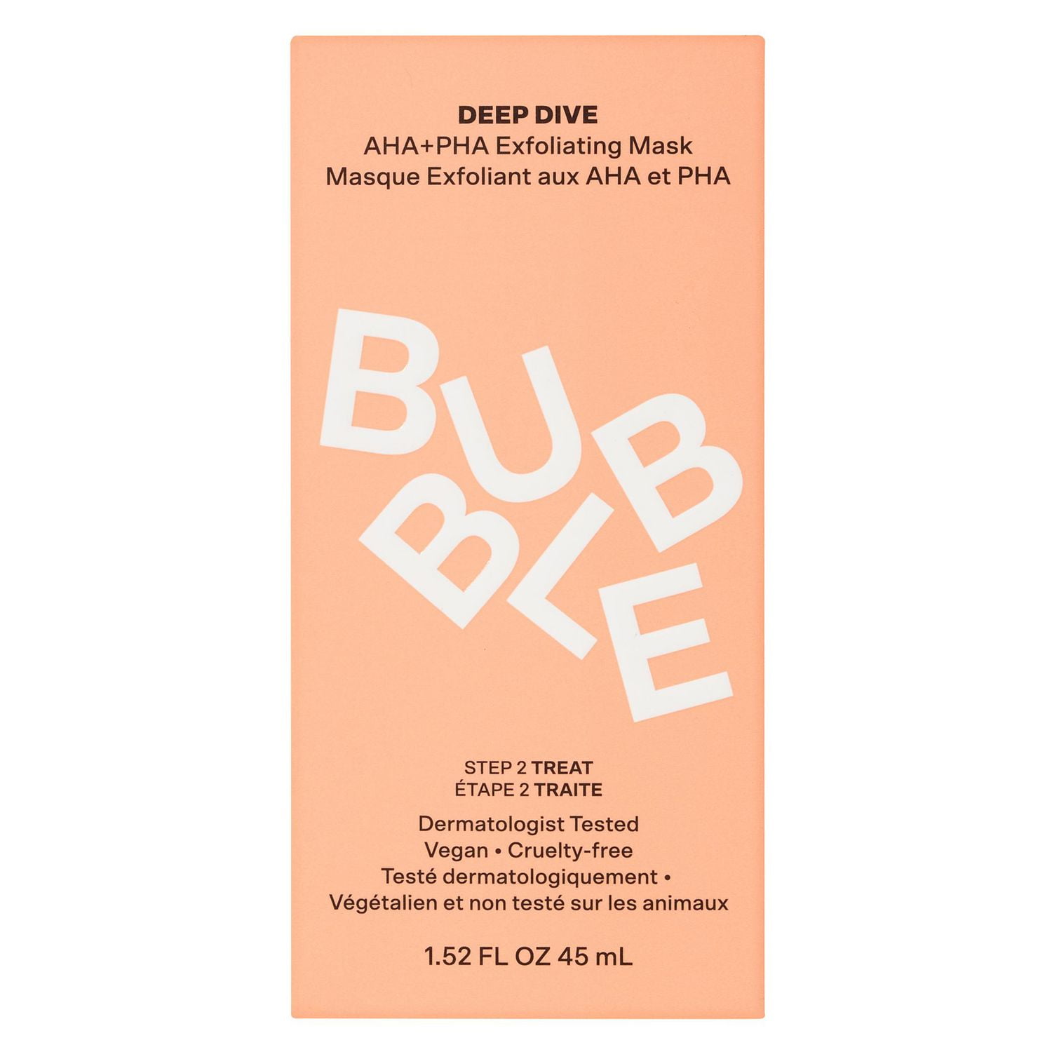 Bubble Skincare Deep Dive AHA + PHA Facial Exfoliant Mask, AHA + PHA Exfoliating Mask