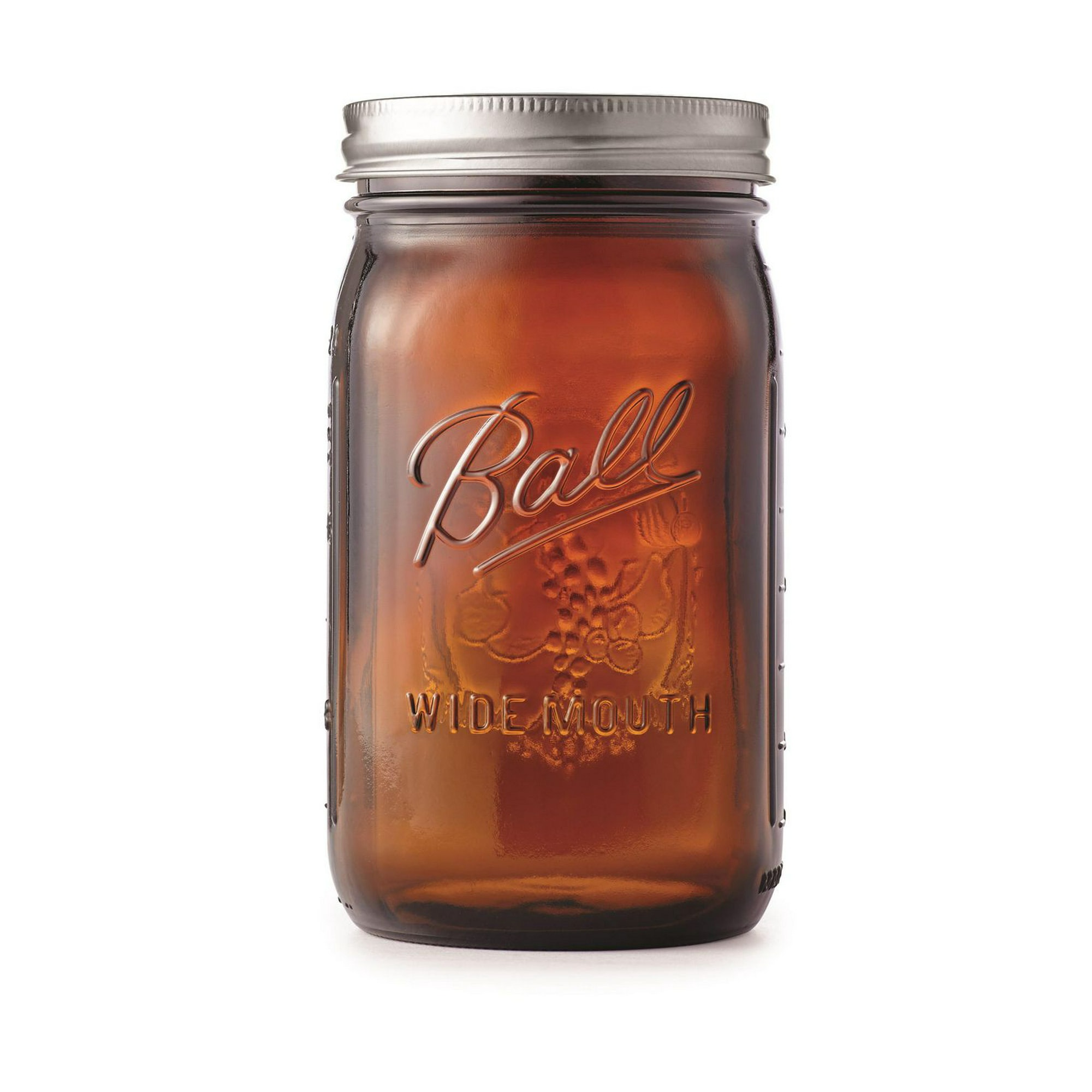 Amber Wide-Mouth Glass Jars - 8 oz S-20591 - Uline