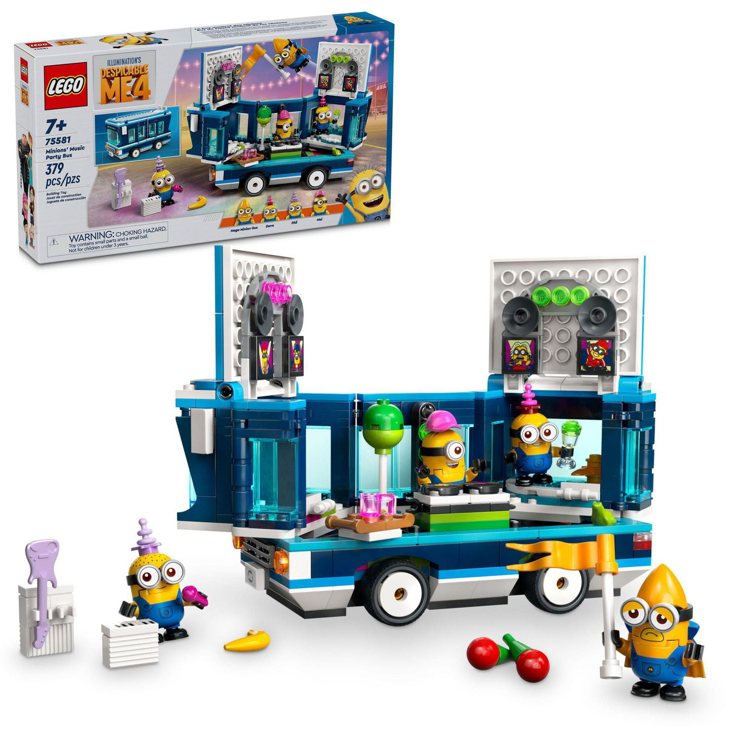 LEGO Despicable Me 4 Minions Music Party Bus Creative Building Toy for Kids Fun Despicable Me Toy Playset Gift for Boys and Girls Aged 7 and Up