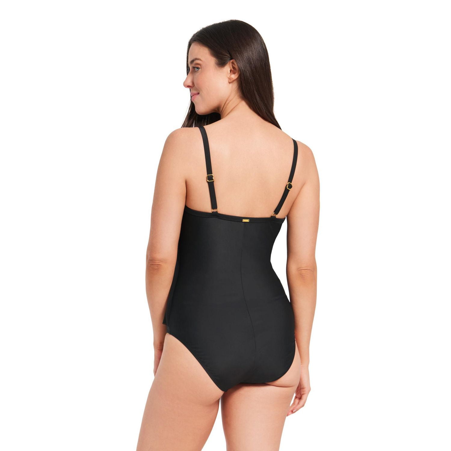 Krista Women's Scoop Neck Mesh Tiered One Piece Swimsuit