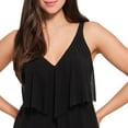 thumbnail image 3 of Krista Women's V Neck Mesh Tiered Ruffle Tankini Swim Top, 3 of 7