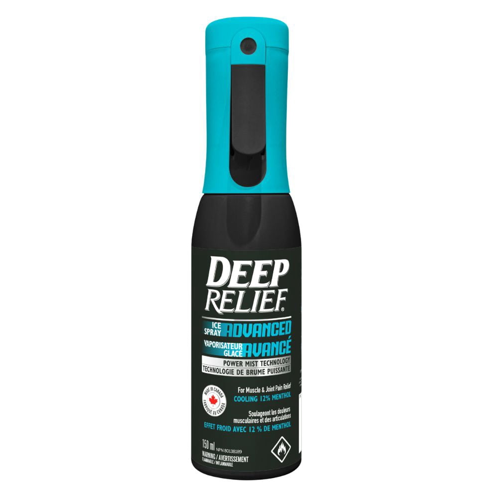 Deep Relief Vaporisateur Glacé Avancé | Soulagement rapide par le froid pour les muscles et les articulations | Formule rafraîchissante à 12 % de menthol | Non gras, séchage rapide | Fabriqué au Canada – 150 mL