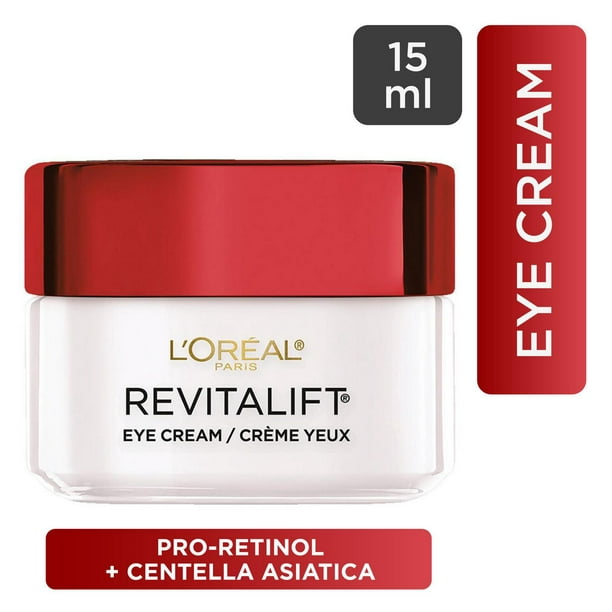 L'Oréal Paris Revitalift Anti-Wrinkle + Firming Crème Yeux Anti-âge avec Pro-Retinol et Centella Asiatica, 15 mL Créme pour les yeux, 15 mL