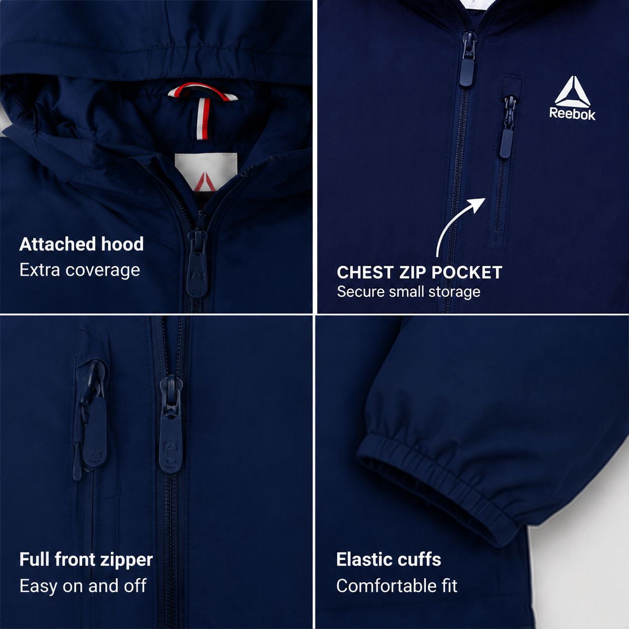 Reebok Boy's Delta Lite Jacket, Sizes XS(4/5)-XL(14/16)