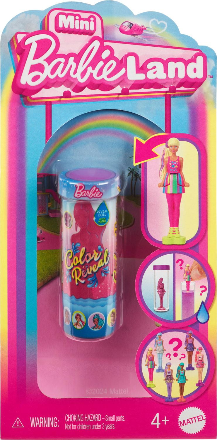 Barbie Mini BarbieLand Color Reveal Dolls 1.5 inch Doll with Surprise Unboxing Water Reveal Styles May Vary Ages 4 Walmart