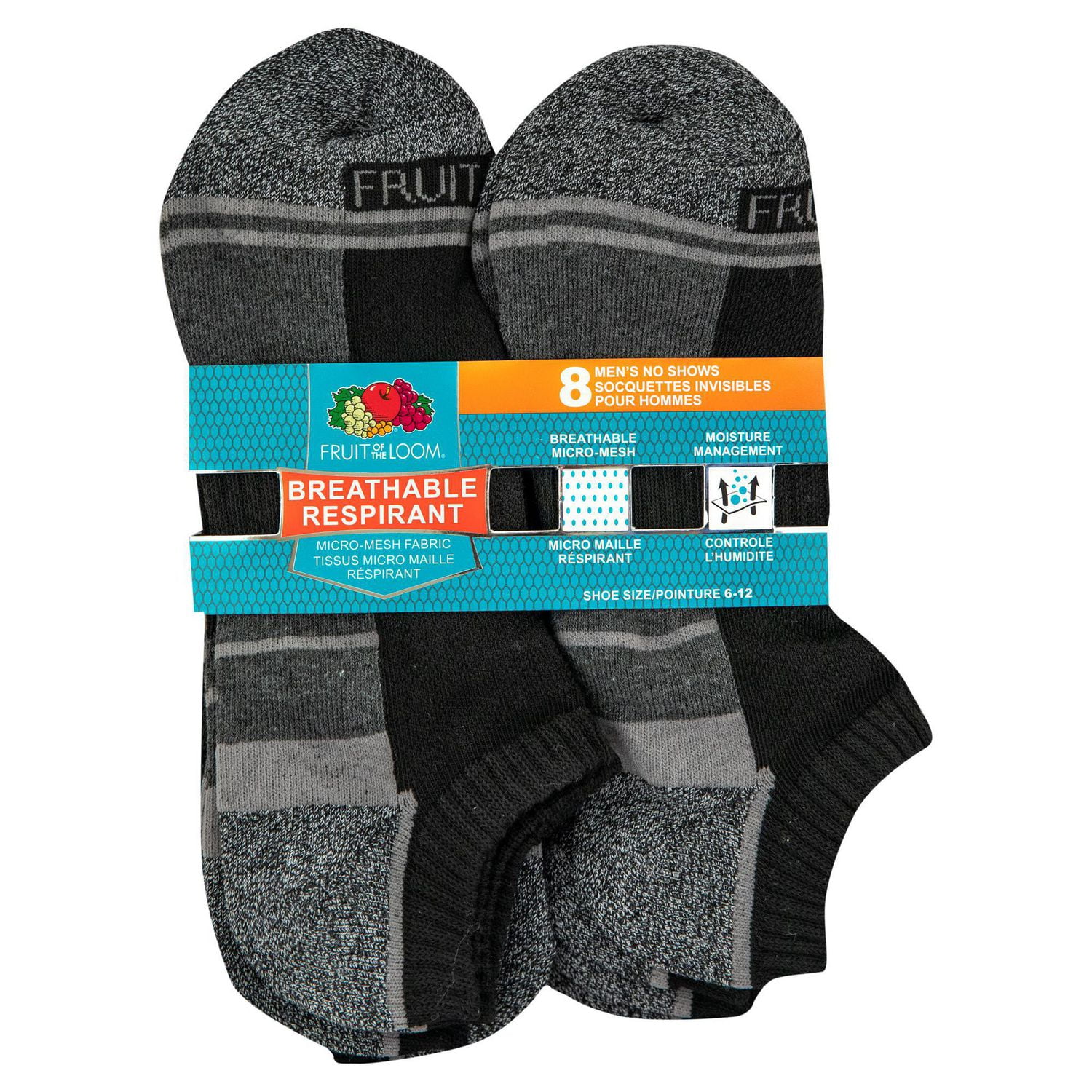 Fruit of the Loom - Socquettes Invisibles pour hommes 8 paires