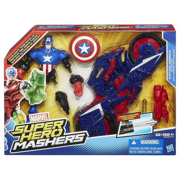 Captain America avec moto capitaine - Marvel Super Hero Mashers