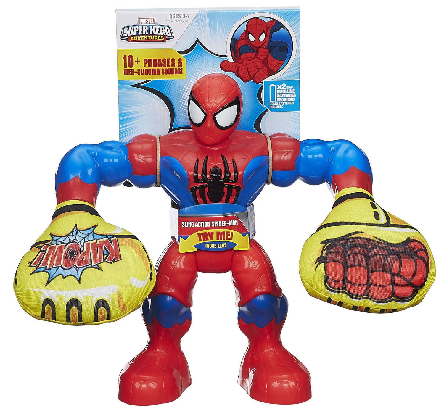 Playskool Heroes Marvel Super Hero Adventures Sling Action Spider-Man ...