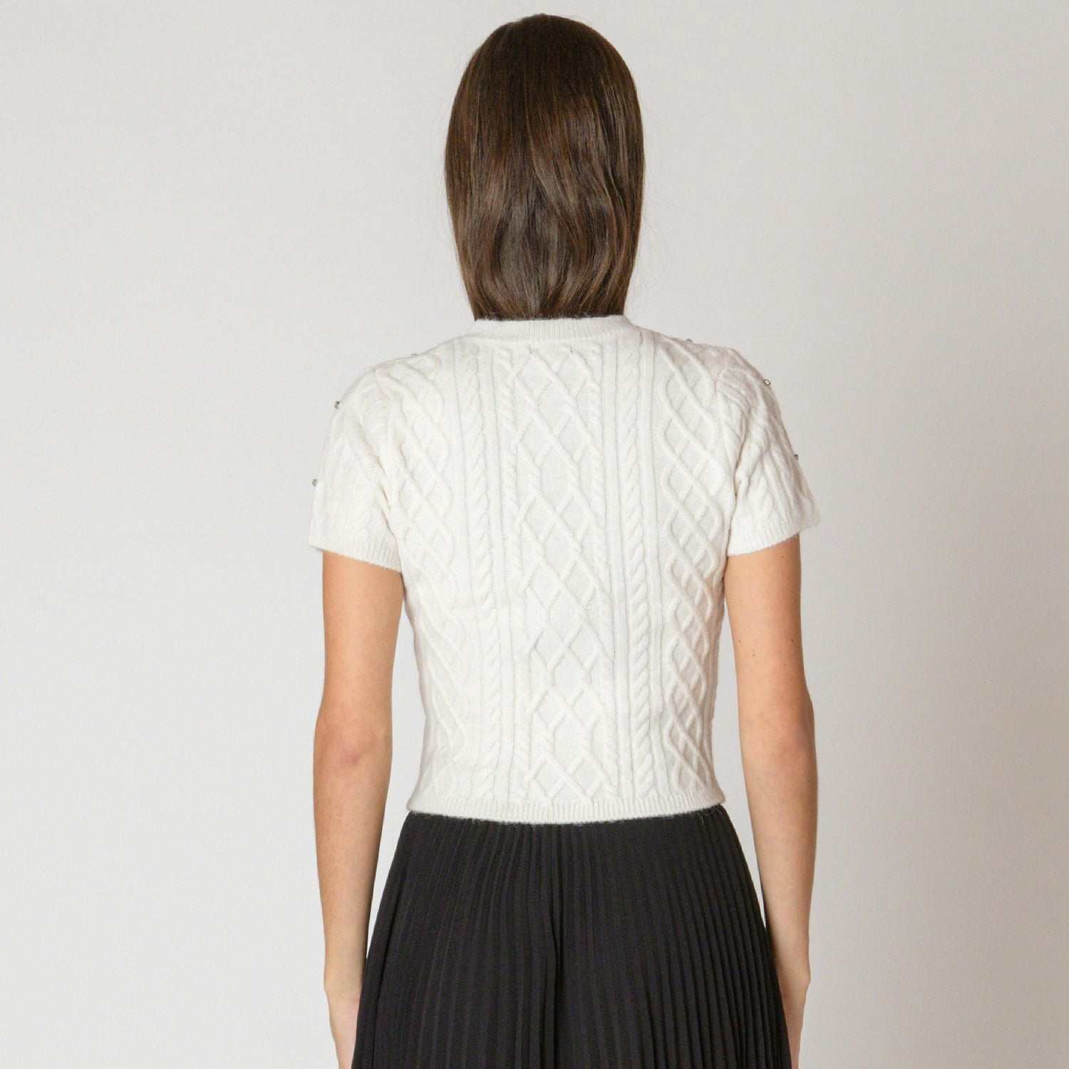 Devoted, Embellished Cable Sweater, Sizes XS- XL