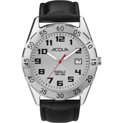 Montre analogique Acqua de Timex avec cadran argent et bracelet noir pour hommes