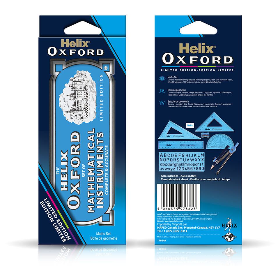 Helix Oxford Limited Edition Maths Sets in Tin PURPLE PINK GREEN or BLUE 