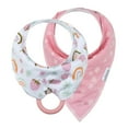 thumbnail image 1 of Dr. Brown’s® Bandana Bibs with Removable Teether, Pink Strawberry, Rainbows and Flowers, 2 Pack, 1 of 7