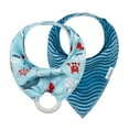 thumbnail image 1 of Dr. Brown’s® Bandana Bibs with Removable Teether, Sea Creatures and Blue Waves, 1 of 7