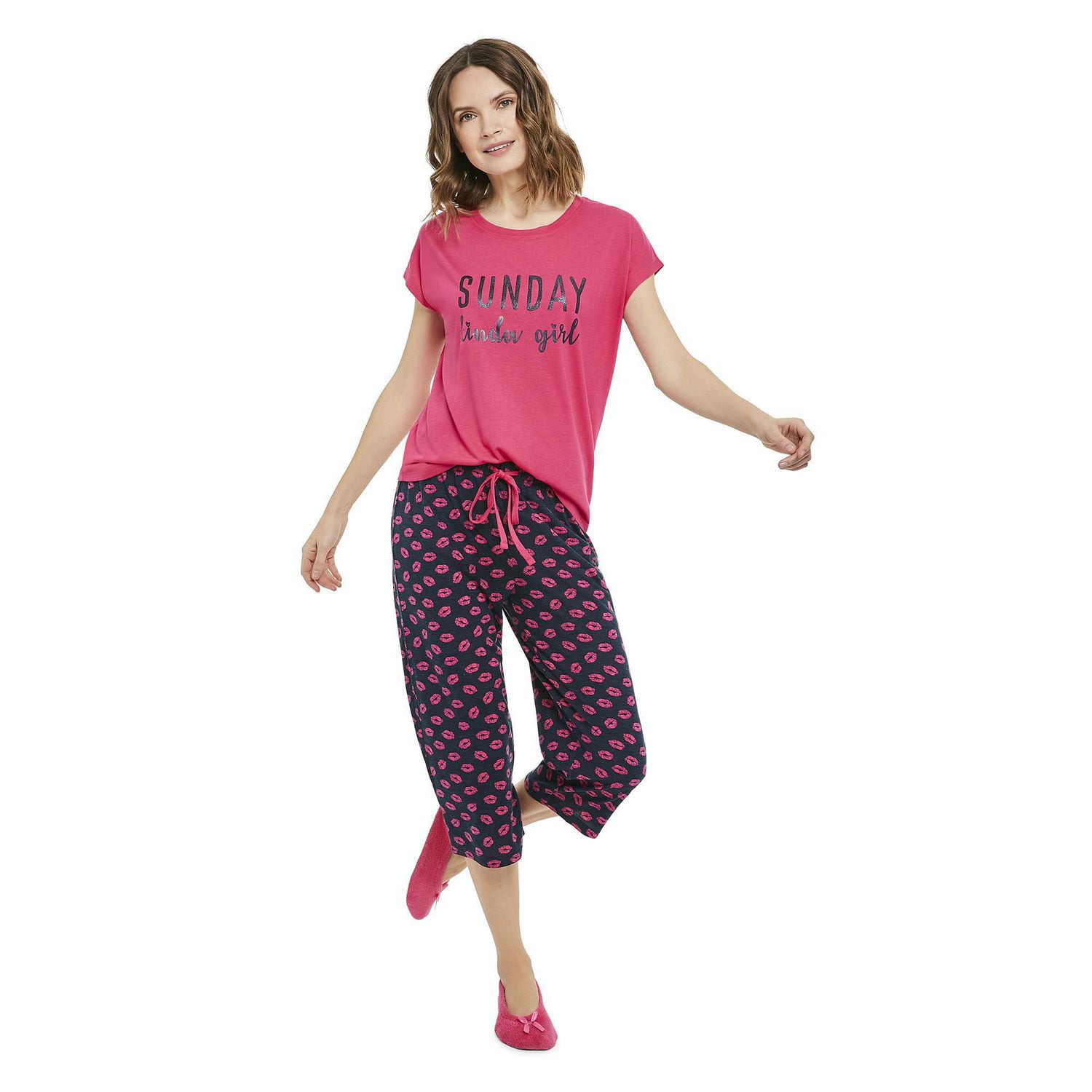 George Women s Capri Pajamas 2 Piece Set Walmart