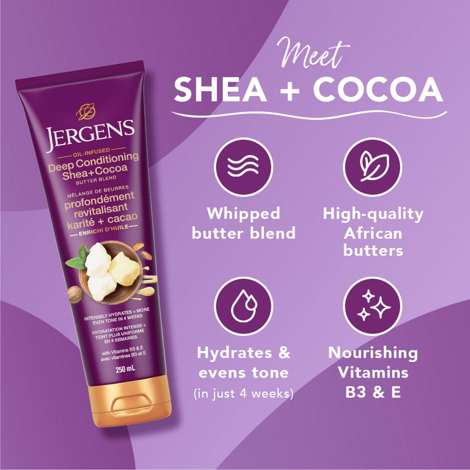 Jergens Deep Conditioning Shea + Cocoa Butter Blend, Shea + Cocoa | 250 mL