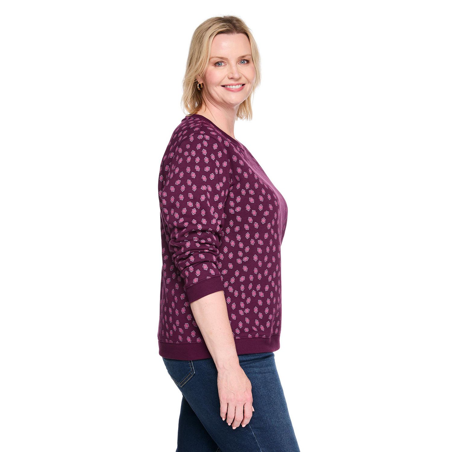 Coton ouaté à encolure ras du cou Karen Scott Plus pour femmes