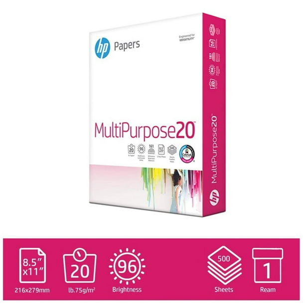 Papier pour imprimante HP Multipuprose20 8.5" x 11", 20lb, 1 rame