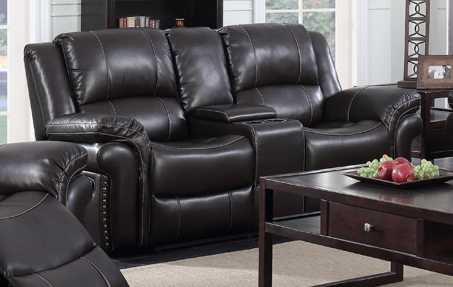 Topline Home Furnishings Brown Reclining Love Seat Walmart Canada