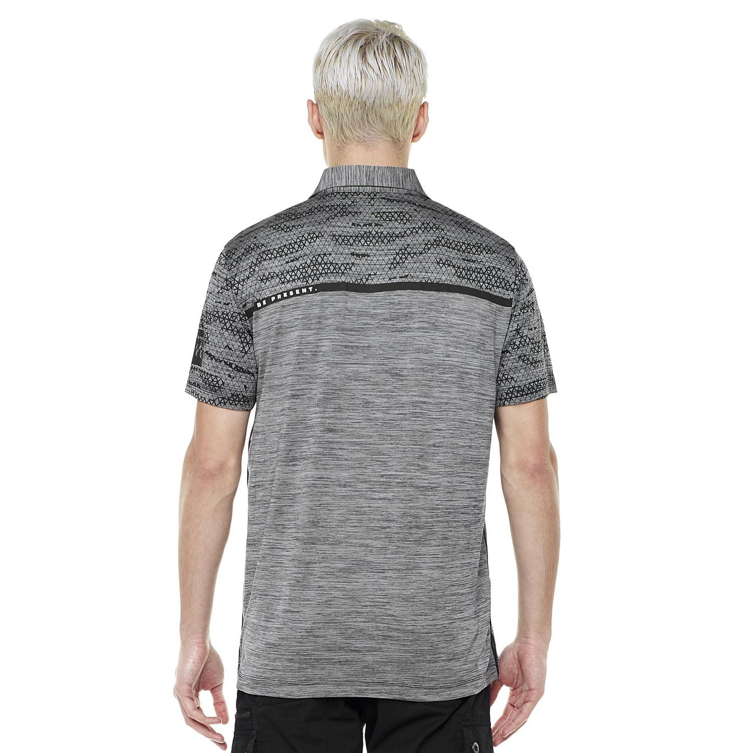 Dark Black Men's Short-Sleeve Graphic Polo with Pocket