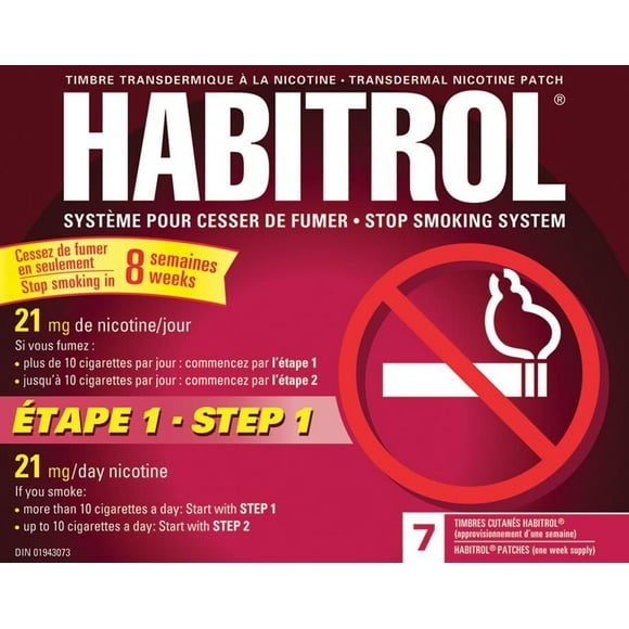 Habitrol Step 1 Nicotine Patches, Smoking Cessation Aid, 21 mg of Nicotine, 7 count