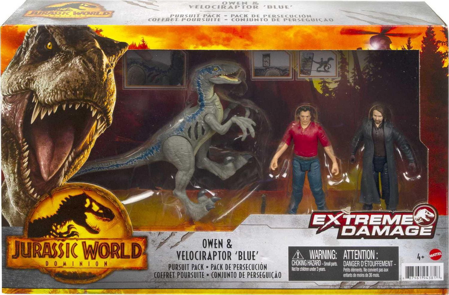 Jurassic World: Dominion Extreme Damage Owen & Velociraptor Blue