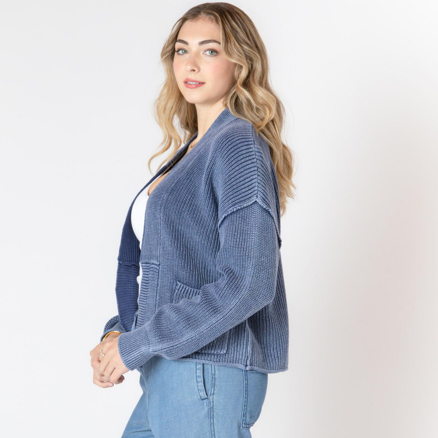 Devoted long sleeve loose fit knitted sweater