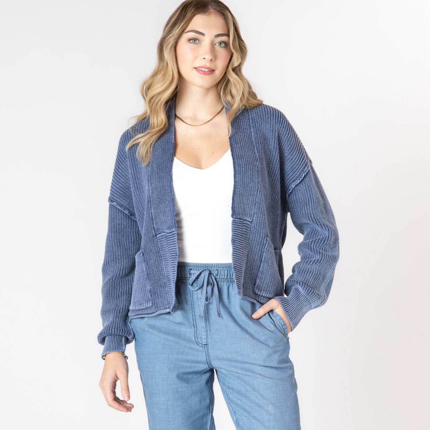 Devoted long sleeve loose fit knitted sweater