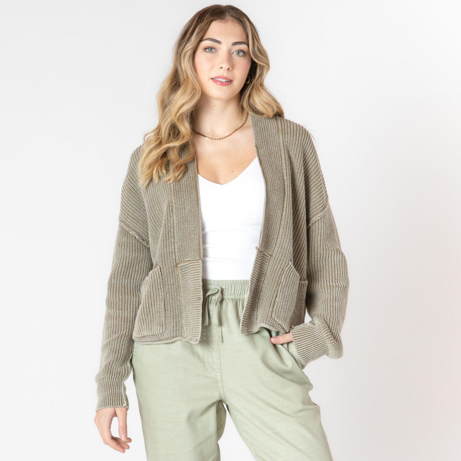 Devoted long sleeve loose fit knitted sweater